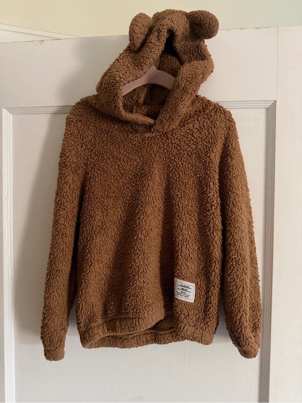 Cozy Brown Teddy Fleece Hoodie Sweater - Unbranded